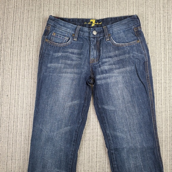 7 For All Mankind Denim - 7 For All Mankind Jeans Womens 28 Bootcut Pink A‎ Pocket Embroidered USA Denim